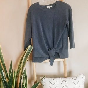 Blue sweater tie top